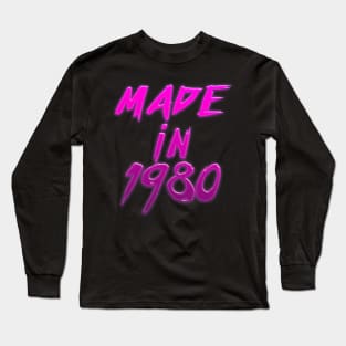 Made In 1980 //// Retro Birthday Design Long Sleeve T-Shirt